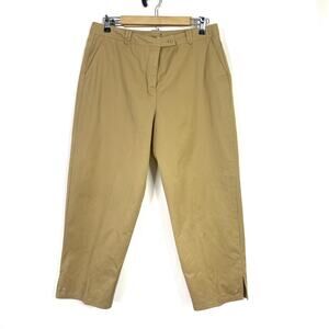 Talbots Vintage Tan Chino Khaki Pants Straight Leg 100% Cotton Womens 16